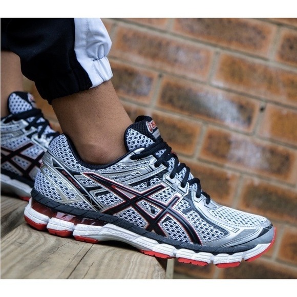 Asics Other - Asics GT-2000 2 T3P3N Men's 10.5 Running Shoes Gray Silver Red Athletic Sneakers